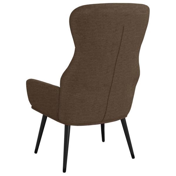Grote foto vidaxl chaise de relaxation avec tabouret marron tissu huis en inrichting stoelen