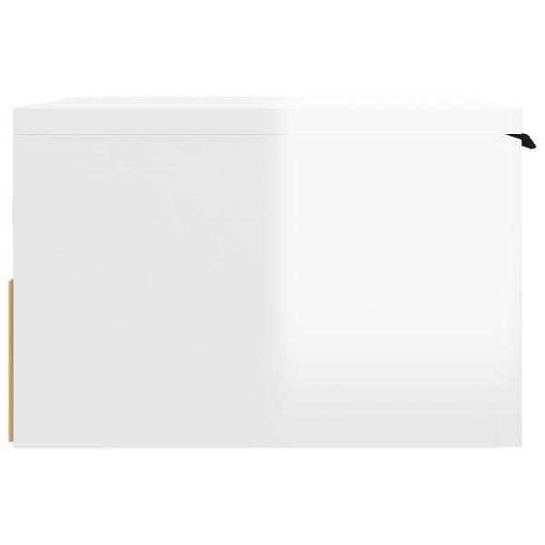 Grote foto vidaxl table de chevet murale blanc brillant 34x30x20 cm huis en inrichting overige