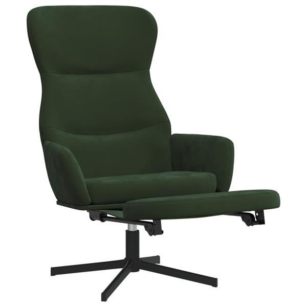 Grote foto vidaxl chaise de relaxation avec repose pied vert fonc velo huis en inrichting stoelen