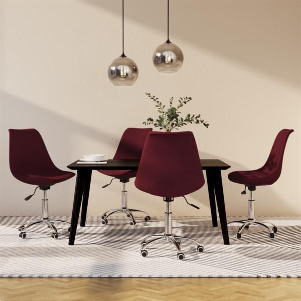 Grote foto vidaxl chaises pivotantes de salle manger 4 pcs violet tis huis en inrichting stoelen
