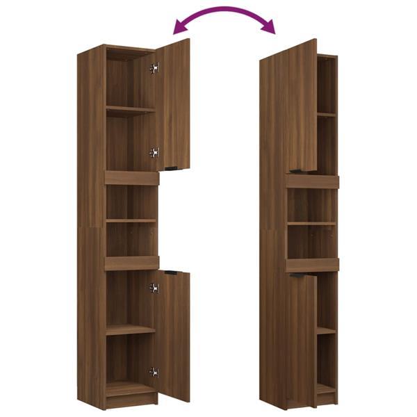 Grote foto vidaxl armoire de bain ch ne marron 32x34x188 5 cm bois d in huis en inrichting overige