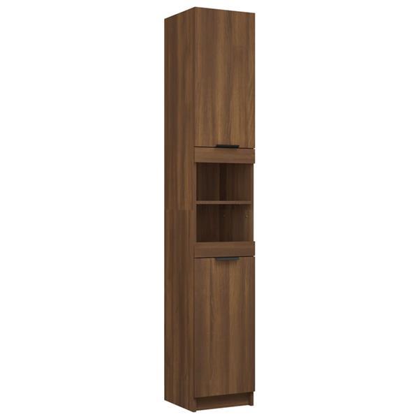 Grote foto vidaxl armoire de bain ch ne marron 32x34x188 5 cm bois d in huis en inrichting overige