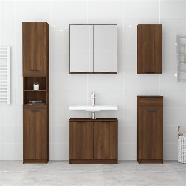 Grote foto vidaxl armoire de bain ch ne marron 32x34x188 5 cm bois d in huis en inrichting overige