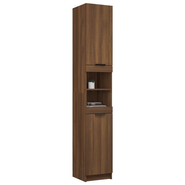 Grote foto vidaxl armoire de bain ch ne marron 32x34x188 5 cm bois d in huis en inrichting overige