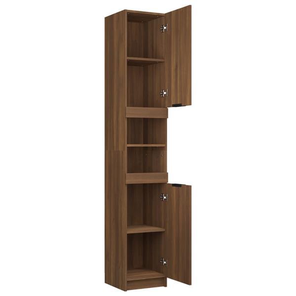 Grote foto vidaxl armoire de bain ch ne marron 32x34x188 5 cm bois d in huis en inrichting overige