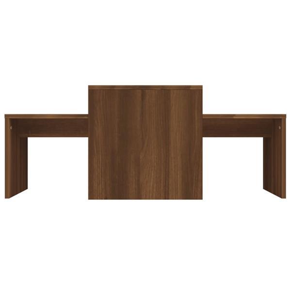 Grote foto vidaxl ensemble table basse ch ne brun 100x48x40 cm bois d i huis en inrichting eettafels