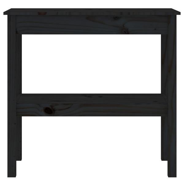 Grote foto vidaxl table console noir 80x40x75 cm bois de pin solide huis en inrichting eettafels