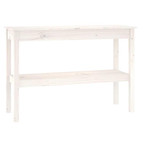Grote foto vidaxl table console blanc 110x40x75 cm bois de pin solide huis en inrichting eettafels
