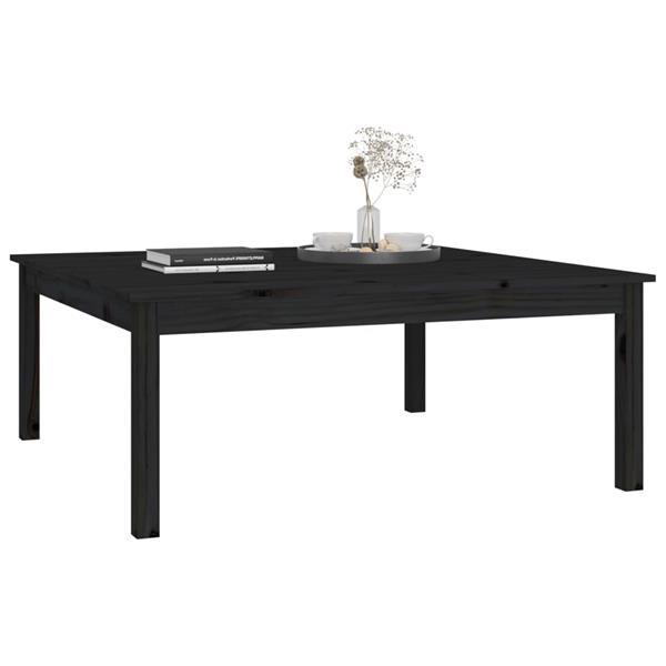 Grote foto vidaxl table basse noir 100x100x40 cm bois massif de pin huis en inrichting eettafels