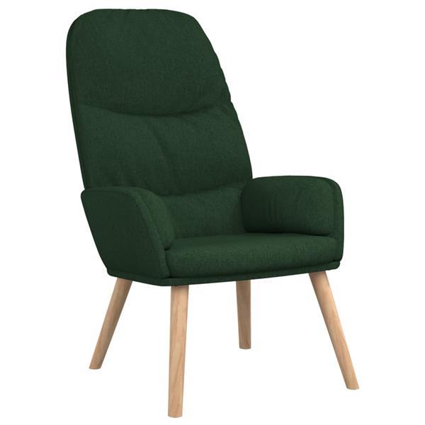 Grote foto vidaxl chaise de relaxation avec tabouret vert fonc tissu huis en inrichting stoelen