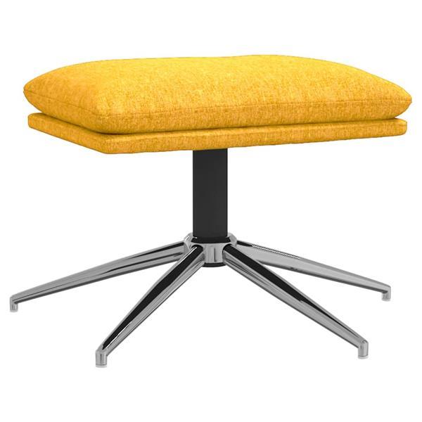Grote foto vidaxl chaise de d tente et repose pied jaune moutarde tissu huis en inrichting stoelen