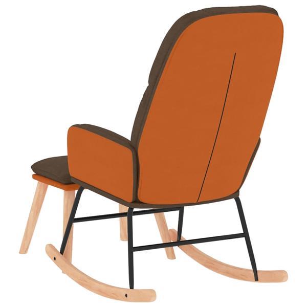 Grote foto vidaxl chaise bascule avec repose pied marron tissu huis en inrichting stoelen