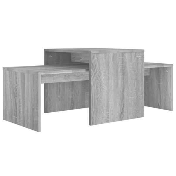 Grote foto vidaxl ensemble table basse sonoma gris 100x48x40 cm bois d huis en inrichting eettafels