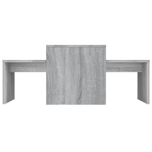 Grote foto vidaxl ensemble table basse sonoma gris 100x48x40 cm bois d huis en inrichting eettafels