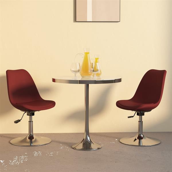 Grote foto vidaxl chaises pivotantes de salle manger 2 pcs rouge bord huis en inrichting stoelen