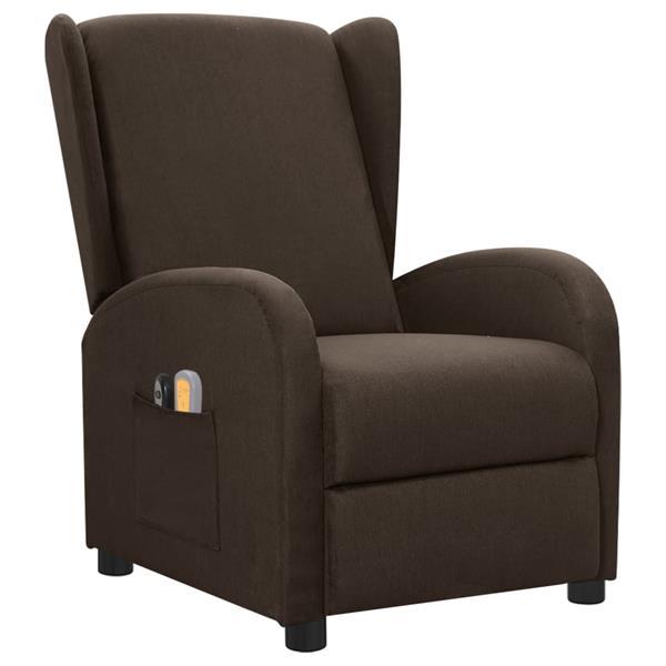 Grote foto vidaxl fauteuil lectrique de massage marron fonc tissu huis en inrichting stoelen
