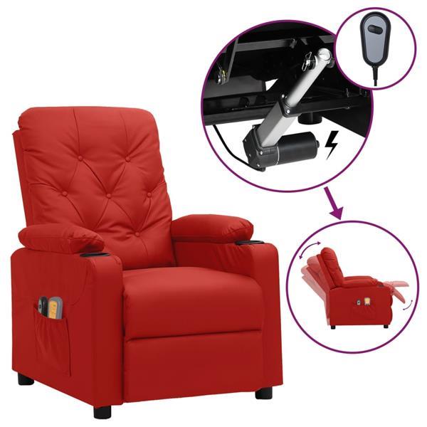 Grote foto vidaxl fauteuil inclinable lectrique de massage bordeaux si huis en inrichting stoelen