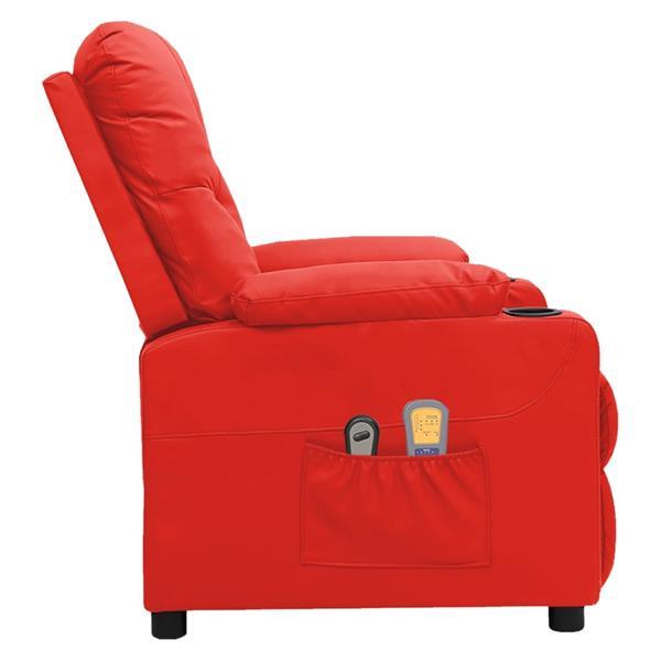 Grote foto vidaxl fauteuil inclinable lectrique de massage rouge simil huis en inrichting stoelen