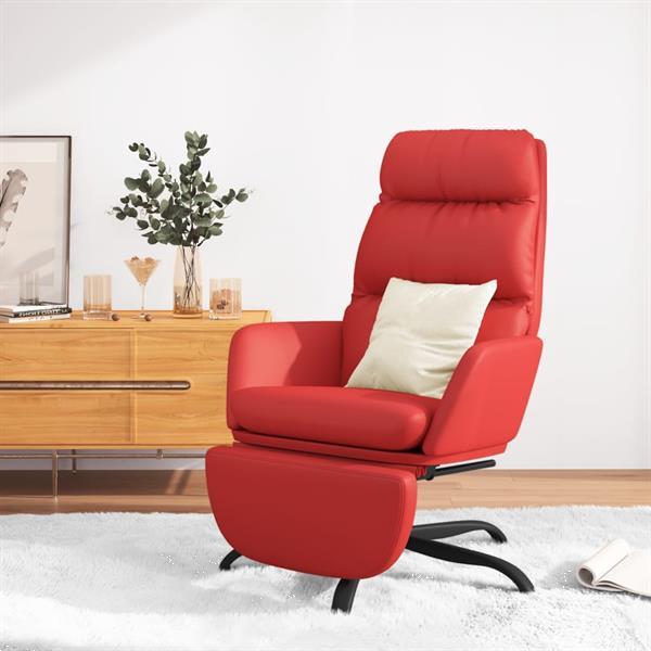 Grote foto vidaxl chaise de relaxation avec repose pied bordeaux simili huis en inrichting stoelen