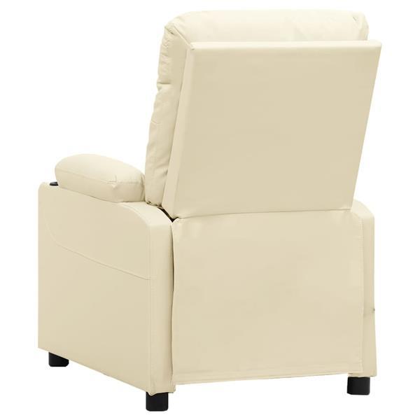 Grote foto vidaxl fauteuil inclinable lectrique cr me similicuir huis en inrichting stoelen