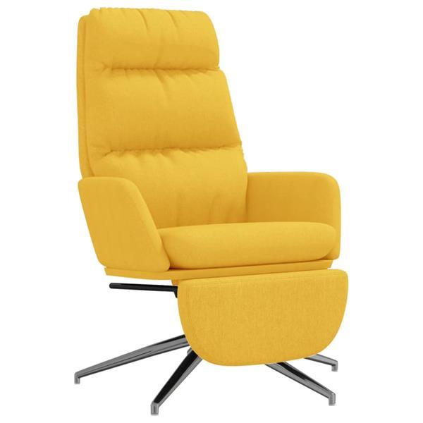 Grote foto vidaxl chaise de relaxation avec repose pied jaune moutarde huis en inrichting stoelen