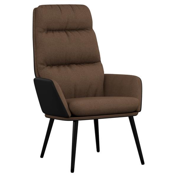 Grote foto vidaxl chaise de relaxation avec tabouret marron tissu et si huis en inrichting stoelen