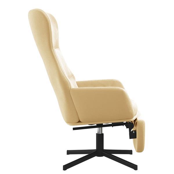 Grote foto vidaxl chaise de relaxation avec repose pieds blanc cr me ve huis en inrichting stoelen