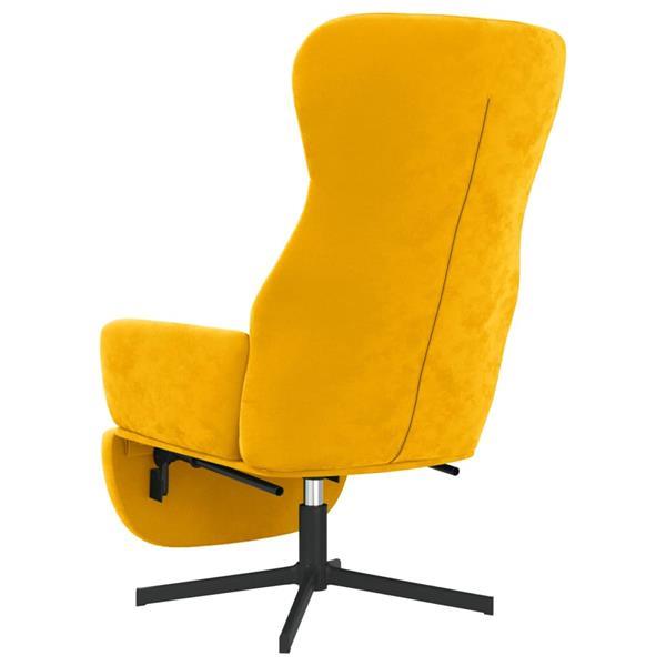 Grote foto vidaxl chaise de relaxation avec repose pied jaune moutarde huis en inrichting stoelen