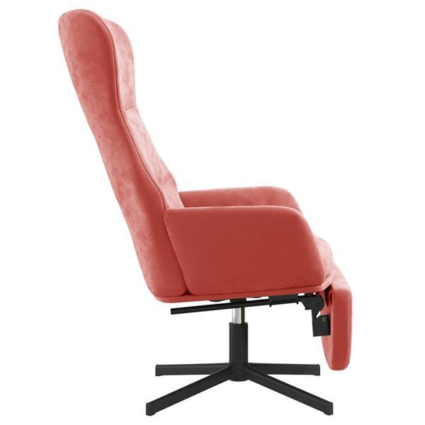 Grote foto vidaxl chaise de relaxation avec repose pied rose velours huis en inrichting stoelen