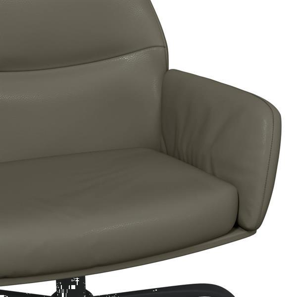 Grote foto vidaxl chaise de relaxation avec tabouret gris similicuir huis en inrichting stoelen