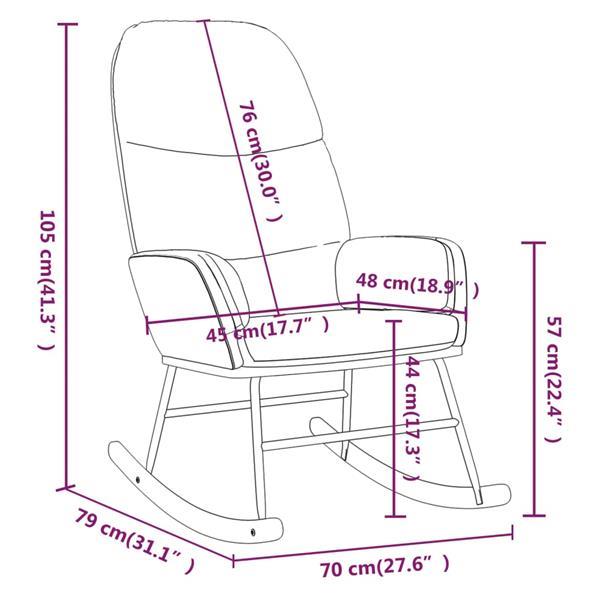 Grote foto vidaxl chaise bascule avec tabouret blanc cr me tissu huis en inrichting stoelen