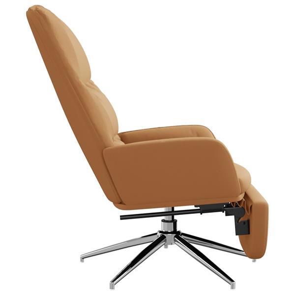 Grote foto vidaxl chaise de relaxation avec repose pied taupe similicui huis en inrichting stoelen