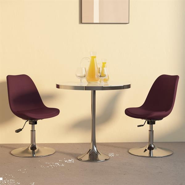 Grote foto vidaxl chaises pivotantes de salle manger 2 pcs violet tis huis en inrichting stoelen