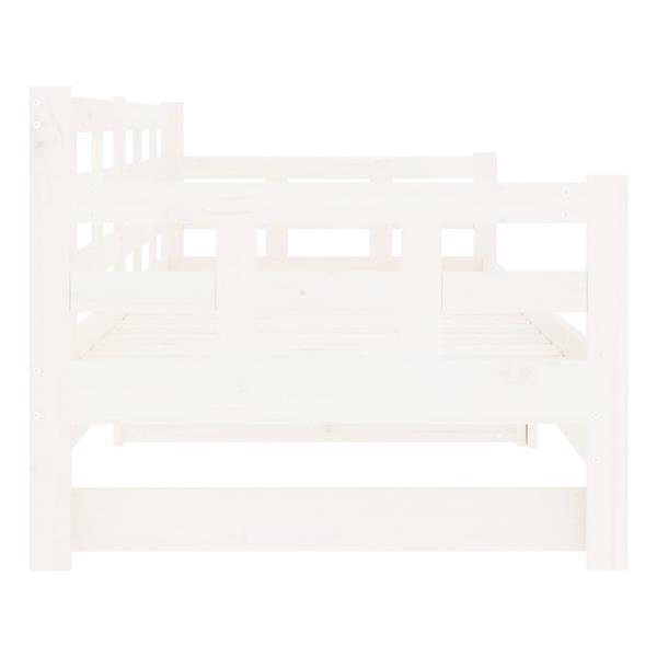 Grote foto vidaxl lit coulissant blanc bois de pin solide 2x 90x190 cm huis en inrichting bedden