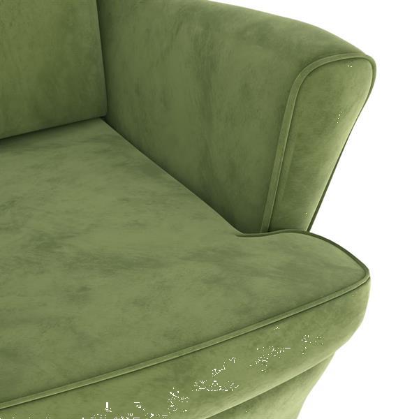 Grote foto vidaxl fauteuil oreilles avec tabouret vert clair velours huis en inrichting stoelen