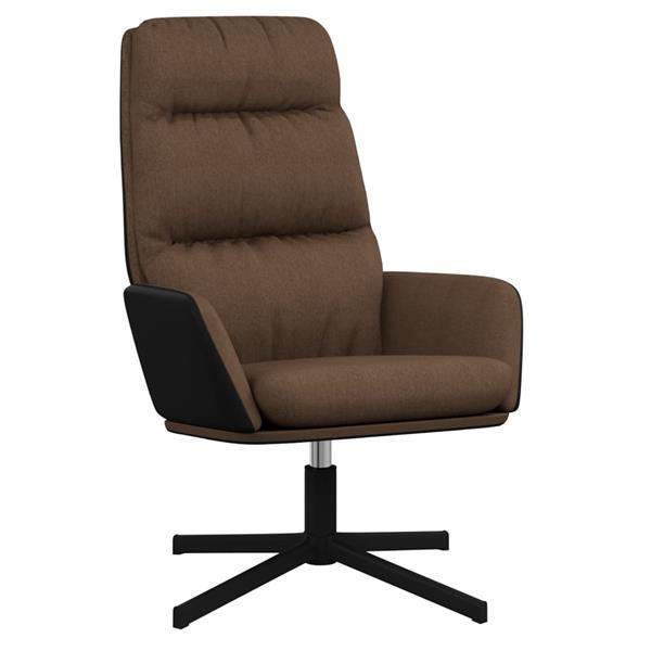 Grote foto vidaxl chaise de relaxation avec tabouret marron tissu huis en inrichting stoelen