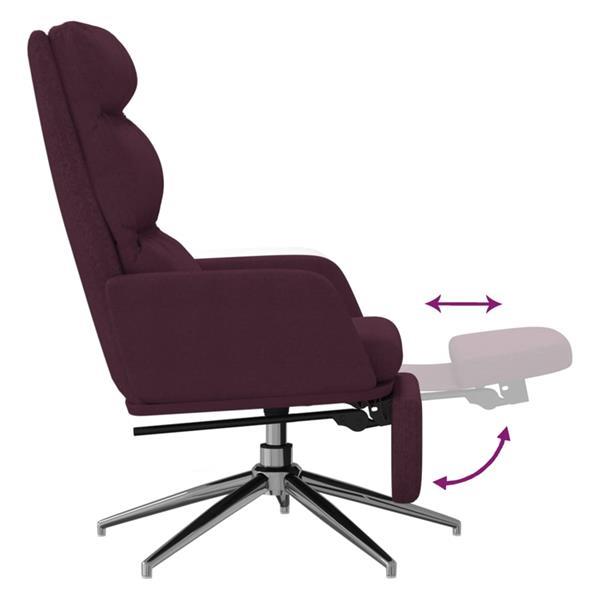 Grote foto vidaxl chaise de relaxation avec repose pied violet tissu huis en inrichting stoelen