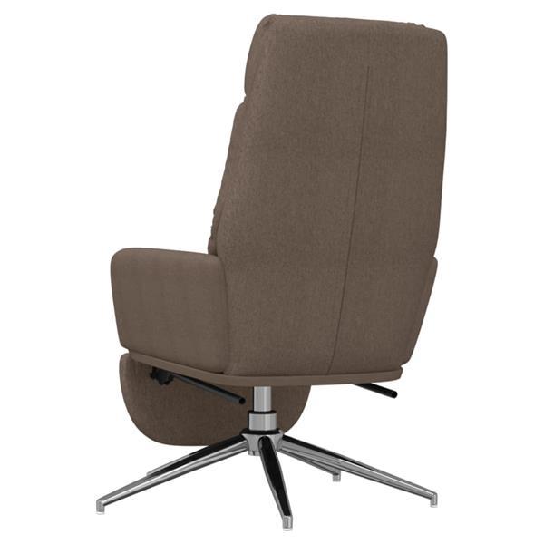 Grote foto vidaxl chaise de relaxation avec repose pied taupe tissu huis en inrichting stoelen