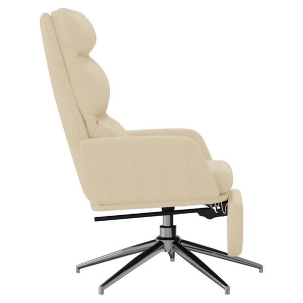 Grote foto vidaxl chaise de relaxation avec repose pied cr me tissu huis en inrichting stoelen