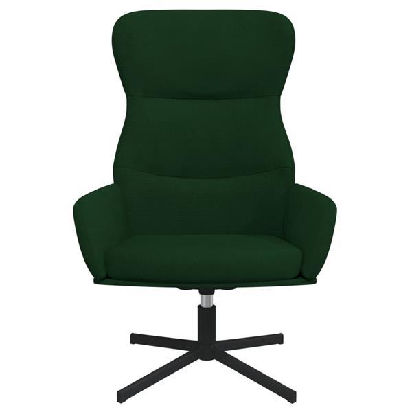 Grote foto vidaxl chaise de relaxation avec tabouret vert fonc velours huis en inrichting stoelen