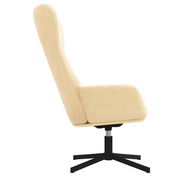 Grote foto vidaxl chaise de relaxation avec tabouret blanc cr me velour huis en inrichting stoelen