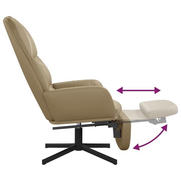 Grote foto vidaxl chaise de relaxation avec tabouret cappuccino similic huis en inrichting stoelen