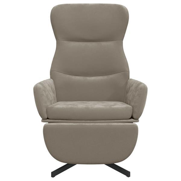 Grote foto vidaxl chaise de relaxation avec repose pied gris clair velo huis en inrichting stoelen