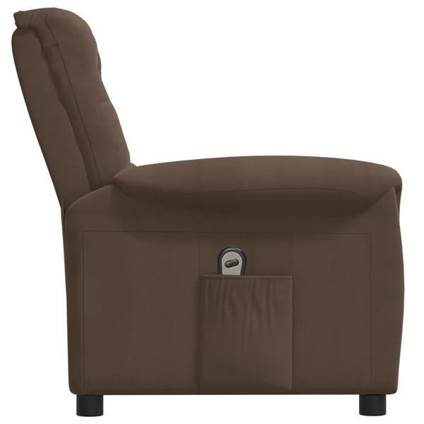 Grote foto vidaxl fauteuil inclinable lectrique marron tissu microfibr huis en inrichting stoelen