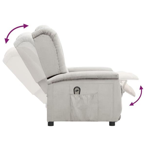 Grote foto vidaxl fauteuil inclinable lectrique gris clair tissu micro huis en inrichting stoelen