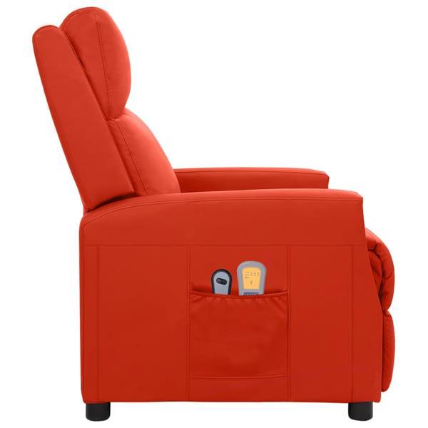 Grote foto vidaxl fauteuil inclinable lectrique de massage rouge simil huis en inrichting stoelen