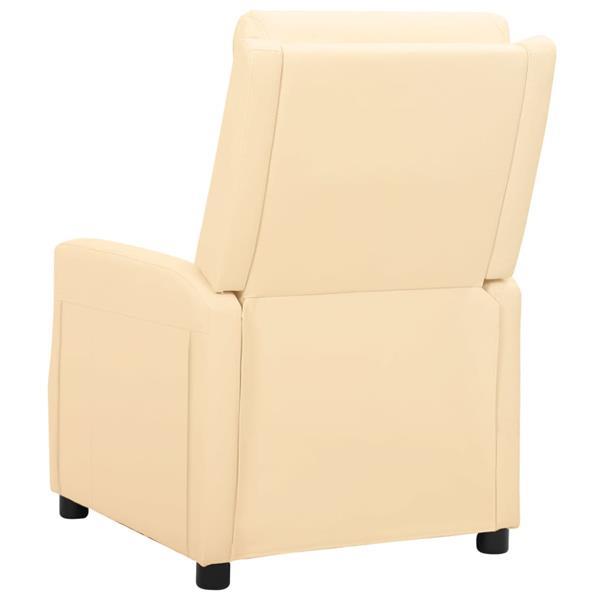 Grote foto vidaxl fauteuil inclinable lectrique cr me similicuir huis en inrichting stoelen