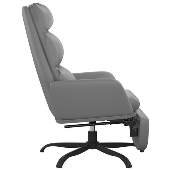 Grote foto vidaxl chaise de relaxation avec repose pied gris similicuir huis en inrichting stoelen