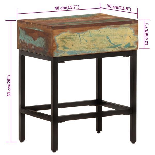 Grote foto vidaxl table d appoint 40x30x51 cm bois massif de r cup rati huis en inrichting eettafels