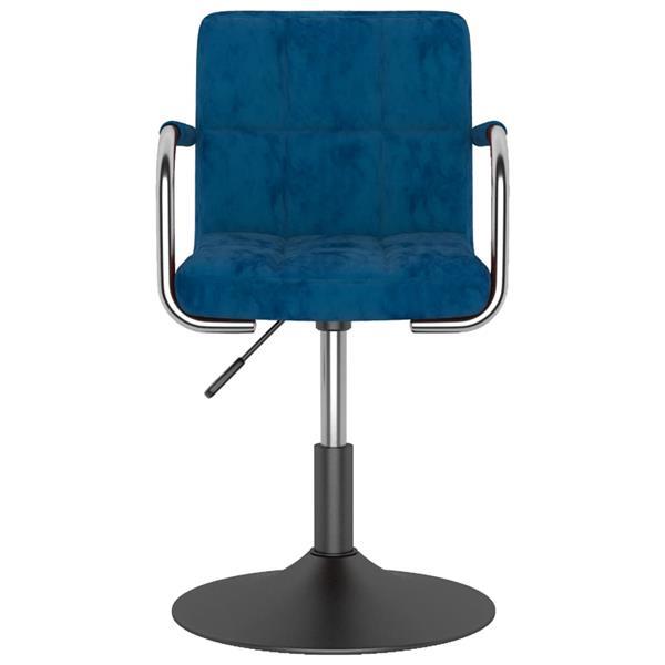 Grote foto vidaxl chaises pivotantes de salle manger 4 pcs bleu velou huis en inrichting stoelen